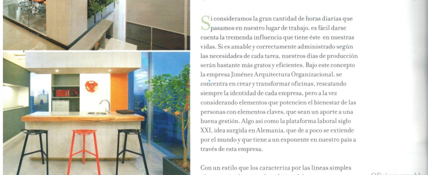 REVISTA CARAS CREANDO ESPACIOS SALUDABLES Y PRODUCTIVOS